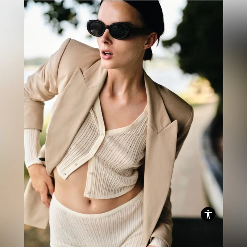Zara linen blend  Double-Breasted Blazer 🔥New collection 🔥